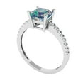 thumbnail image 2 of 2.7 ct Cushion Cut Blue Moissanite Solitaire with Simulated Diamond Accents 18K White Gold Womens Engagement Ring, 2 of 5