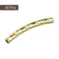 thumbnail image 3 of Uxcell Brass Curved Tube Beads, Texture Plating Noodles Spacer Bead for Jewelry Craft Making, Light Golden 2x20mm, 3 of 6