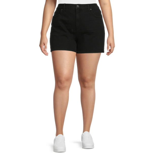 Terra & Sky Women's Plus Size High Rise Mom Jean Shorts - Walmart.com