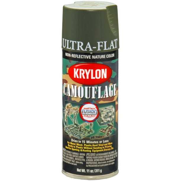 Krylon Camouflage Spray Paint, Ultra Flat, Olive, 11 oz.