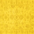 thumbnail image 1 of Ahgly Company Machine Washable Indoor Square Oriental Yellow Traditional Area Rugs, 3' Square, 1 of 4