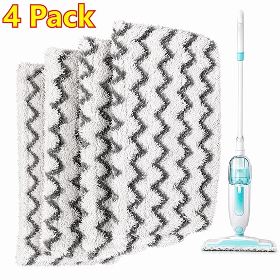 4-Pack Steam Mop Pads for Shark S1000 S1000A S1000C S1000WM S1001C S2001, Washable Reusable, Replacement Steamer Mop Pads for All Hard Floors