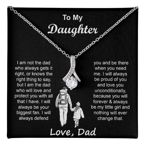 To My Daughter Necklace From Dad - Heartfelt Gifts for Her on Birthday, Christmas & Graduation