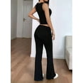 thumbnail image 4 of Women'S 2 Piece Outfits Lounge Sets Sleeveless Tank Tops Wide Leg Pants Sets Tracksuits Match Sets Black S, 4 of 5