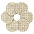 thumbnail image 2 of Haosy Set of 6 Drink Woven Coaster with Holder Heat Resistant Non-Slip Bar Coasters 4 Inches Light Sage Green Ecru Plaed, 2 of 7