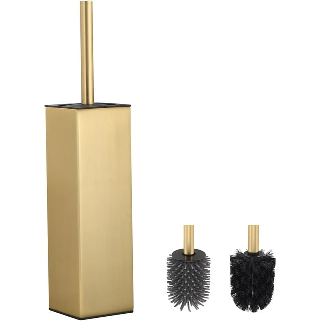 Toilet Brush and Hoder Set Brushed Gold Freestanding for Bathroom
