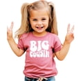 thumbnail image 2 of Big Cousin Retro T-Shirts for Toddler & Youth Kids White on Mauve Shirt 12 Months, 2 of 5