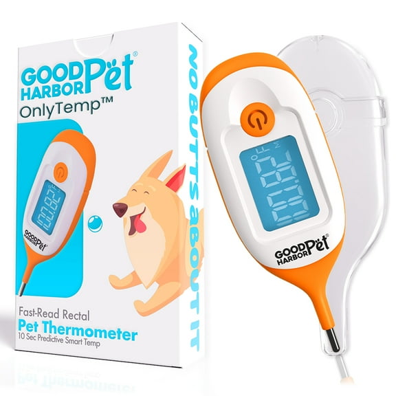 Good Harbor Pet® - OnlyTemp™ Ultra-Fast 10s Read, IP55 Water Resistant - Precision Rectal Thermometer for Dogs, Cats, And Other Pets