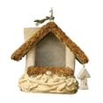 thumbnail image 2 of Casa para pájaros para exteriores, nido para pájaros, decoración decorativa para pájaros, refugio para aves, caja de cría para jardín, patio de loros Forma de casa con techo de paja, 2 of 8