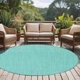 thumbnail image 5 of Round Rugs 5 Ft, Turquoise Burlap Texture Non Slip Area Rugs for Kitchen Bedroom Entryway, Farmhouse Vintage Aqua Washable Carpet Runner Rug Floor Mats for Bedroom Home Decor, 5 of 9