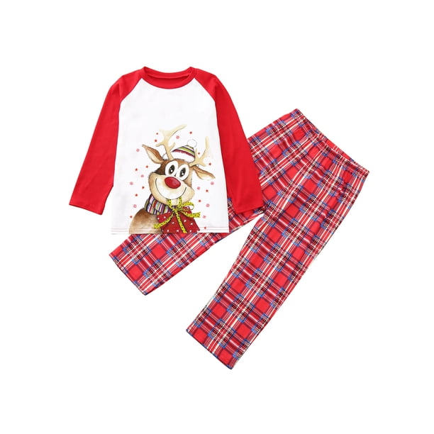 Ropa de dormir para padres e hijos con blusas a rayas y pantalones de casa a cuadros Nituyy YX0928-QZ14930C1