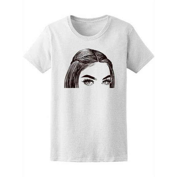 Beautiful Eyes Pencil Drawing Women T-Shirt - Image by Shutterstock, Female Large