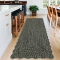 thumbnail image 3 of FairOnly Grey Brown 2'x6'Modern Ripple Weave Texture Machine Washable Runner Rug for Kitchen Hallway Ultra Thin Low Pile Non Slip Rug for Laundry, 3 of 7