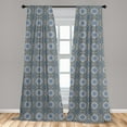 thumbnail image 5 of Ambesonne Orient Curtains, Mosaic Motifs, Pair of 28"x84", Grey White Blue, 5 of 5
