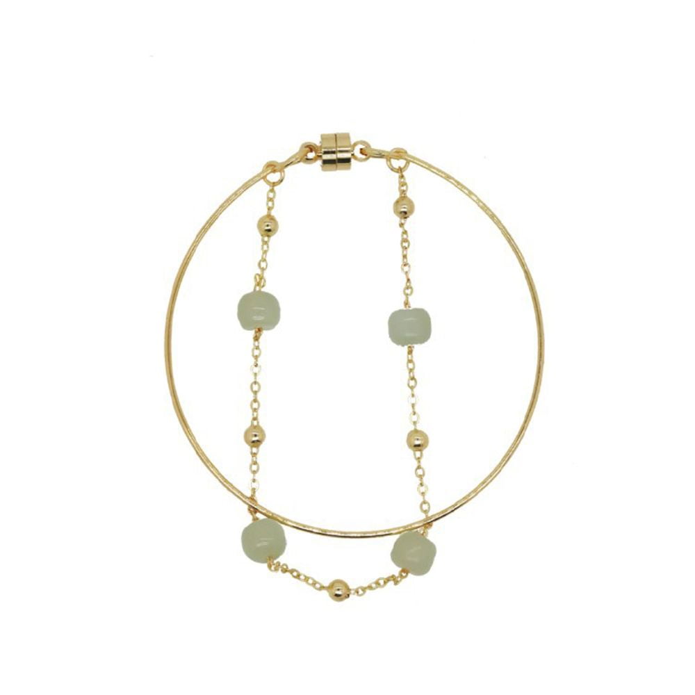 CUNXIN INS Niche Female Simple Jewelry Gift Double-layered Hetian Jade Bracelets Bangle Korean Bracelets Women Beaded Bracelets