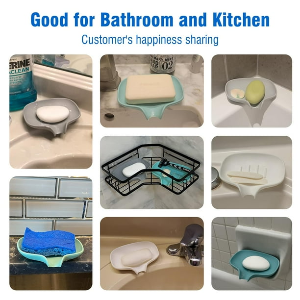 Jabonera De Silicona Para Barra De Ducha, Bandeja Autodrenante Mantiene El Jabon Seco Y Limpio 90742718