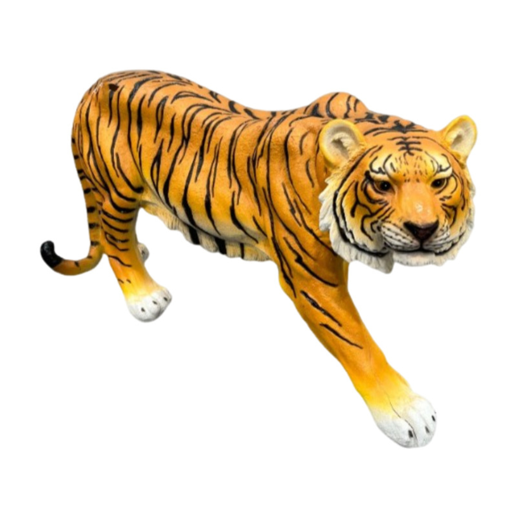 GDF Studio Brown Tiger Resin Indoor/Outdoor Guardian Statue, Weather-Resistant Decor Figurine for Garden & Courtyard