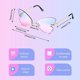 thumbnail image 2 of Gafas de Sol de Mariposa BRILLAR Sin Montura Gran Tamaño Metal Azul Rosa, 2 of 5