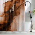 thumbnail image 2 of Abstract Ombre Chestnut Marble Fabric Shower Curtain White Modern Art Washable Shower Curtains for Bathroom, Waterproof Bath Curtain with Hooks Home Decor 72x84in, 2 of 8