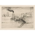 thumbnail image 2 of Albert Sterner 24x18 Black Ornate Framed Double Matted Museum Art Print Titled: Tug Mathiesen (1932), 2 of 5