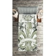 thumbnail image 2 of Ambesonne Floral Quilted Coverlet 2 Pcs, Eagle Emblem Victorian, Twin Size, Tan White, 2 of 2