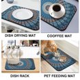 thumbnail image 4 of 2 Pack Washable Rubber Bohemian Vintage Floral Dish Drying Mats for Kitchen Counter Home Large Coffee Bar Pad Accessories and Decor for Utensils Stemware (2pcs 18''x24''+19.5''x12''), 4 of 6