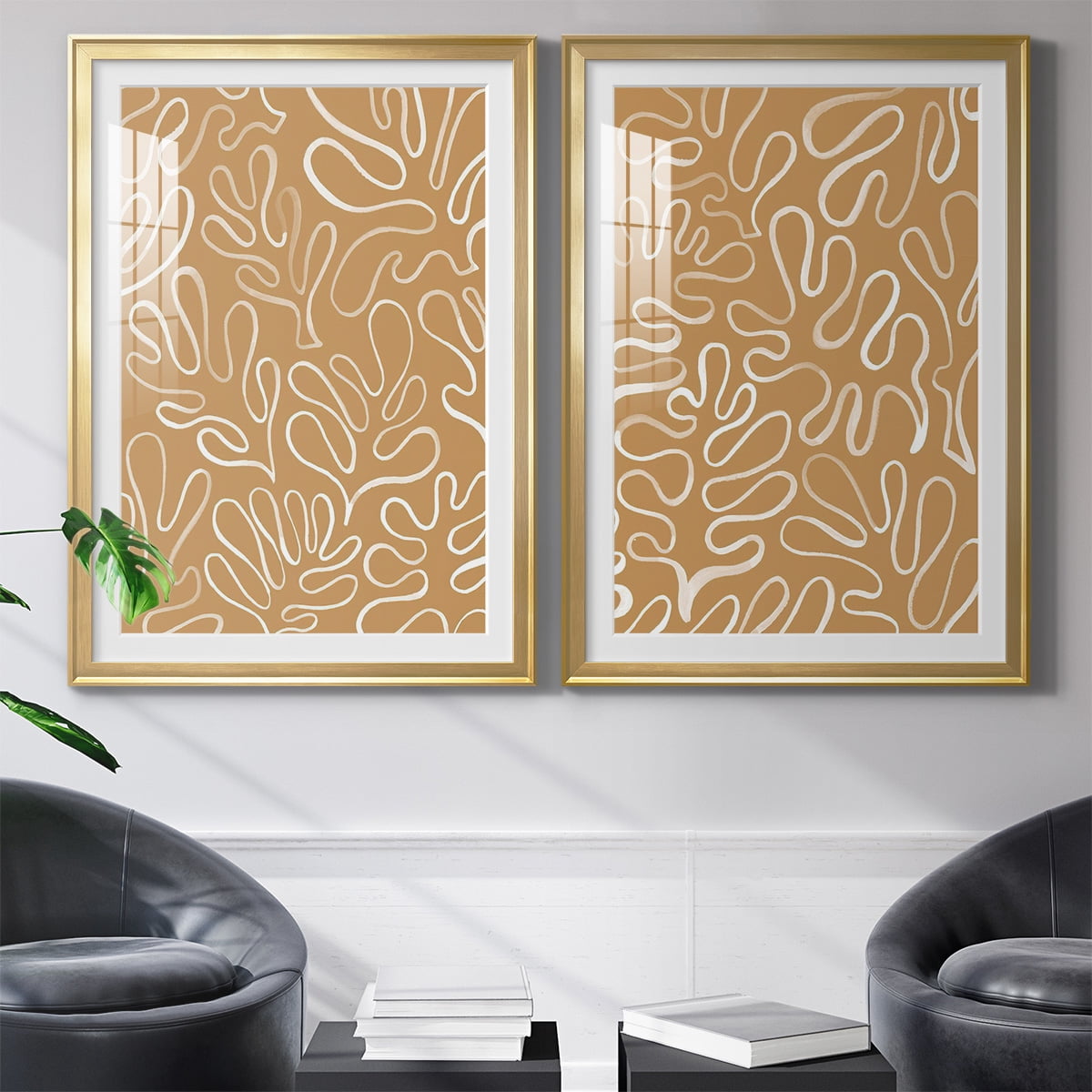 Wexford Home Matisse Pieces I Premium Framed Print, 22.5" x 30.5" - Ready to Hang, Gold (Set of 2)