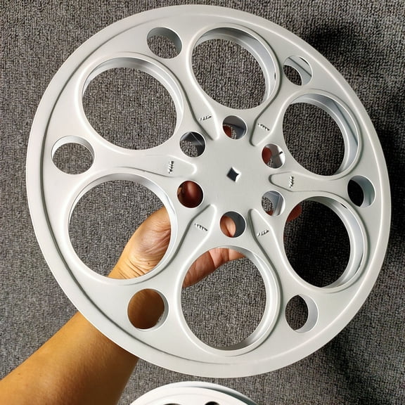 Film Reel Wall Decor: Rustic Metal Movie Reel Hanging Sculpture - Industrial Farmhouse Decor - Antique Film Projector Art for Living Room Bar Cafe