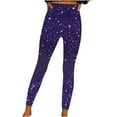 thumbnail image 2 of Ounisa Women's Random Sparkle Print Tight Yoga Pants, Stretchy Breathable Full Length Leggings with Shimmer Detail for Gym Workout, 2 of 5