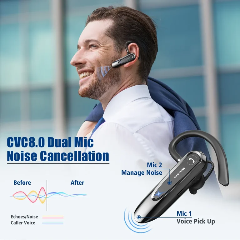 New Bee M50 Wireless Bluetooth Headset 5.2 Earphones Headphone with Dual  Mic Hands-free Earbuds CVC8.0 Noise Cancelling Earpiece
