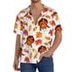 thumbnail image 1 of Balery Thanksgiving Turkey Leaves Camisa Casual de Manga Corta con Botones para Hombre, Texturizada, Estilo Cubano, para Playa, Verano-Medium, 1 of 5