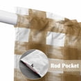 thumbnail image 2 of Brown White Plaid Kitchen Window Curtains, Swag Curtains Valance for Bedroom Living Room Bathroom, Watercolor Farmhouse Checkered Rod Pocket Window Treatment Curtain Block Drapes 2 Panels 28"x36", 2 of 9