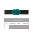thumbnail image 4 of Cinturón Elástico Ancho INSPIRE CHIC para Mujeres, Corsé Estirable de Doble Flor Grande, Elegante y Casual para Vestido 68x6cm/26.8x2.4 pulgadas (LxA) Verde Teal Profundo, 4 of 6