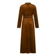 thumbnail image 4 of MELDVDIB Dresses for Women Velvet Turtleneck Long Sleeve Slim Spring Fall Long Dress Fashion Casual Solid Color Outfits, 4 of 6