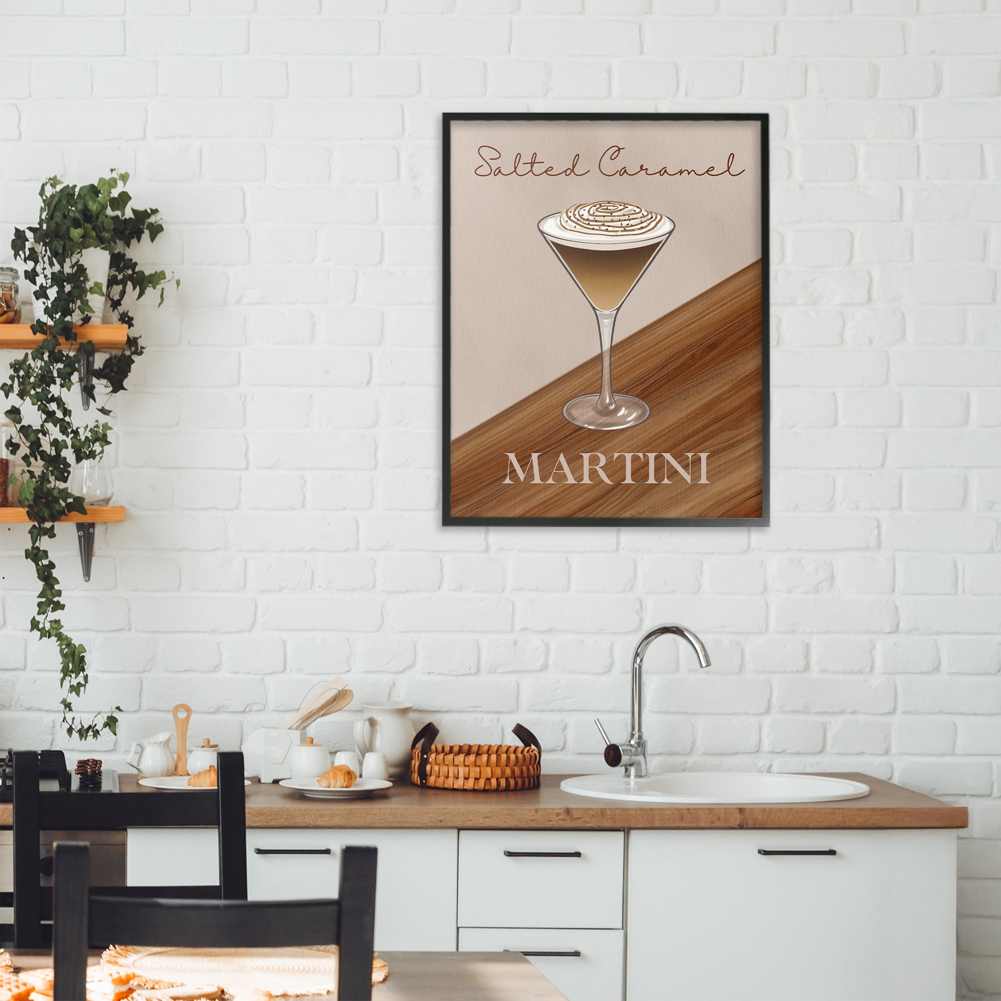 Stupell Industries Salted Caramel Martini Black Framed Giclee Art, design by Marcus Prime