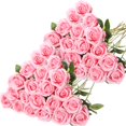 thumbnail image 1 of Flores artificiales con forma de hotop, 40 unidades, con tallo largo, color rosa, 1 of 6