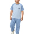 thumbnail image 4 of Cethrio Girls' Pajama Sets Short Sleeve, Comfy 2 Piece Casual Summer Girls' Sleepwear Light Blue Size 3-4T, 4 of 7