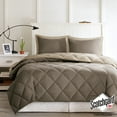 thumbnail image 4 of Comfort Classics Windsor Reversible Down Alternative 3M Scotchgard Comforter Set, Brown/Sand, Twin/Twin XL, 4 of 6