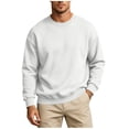 thumbnail image 3 of Sweatshirts For Men Plus Size Long Sleeve Crew Neck Solid Color Shirts Men's Winter Fleece Lined Casual Loose Outdoor Hoodless Sweatshirt, 3 of 7