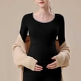 thumbnail image 6 of Neewe Women's Maternity Pregnant Top Solid Color Round Neck Long Sleeved Top To Be Worn As A Base During Pregnancy, 6 of 6