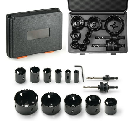 

SKYSHALO Bi-Metal Hole Saw Kit 11 PCS Saw Blades 2 Drill Bits 1 Hex Wrench Bi Metal M42 Hole Saw Set with Carrying Case General Purpose Size from 3/4 to 3 Ideal for Metal PVC Board Wood