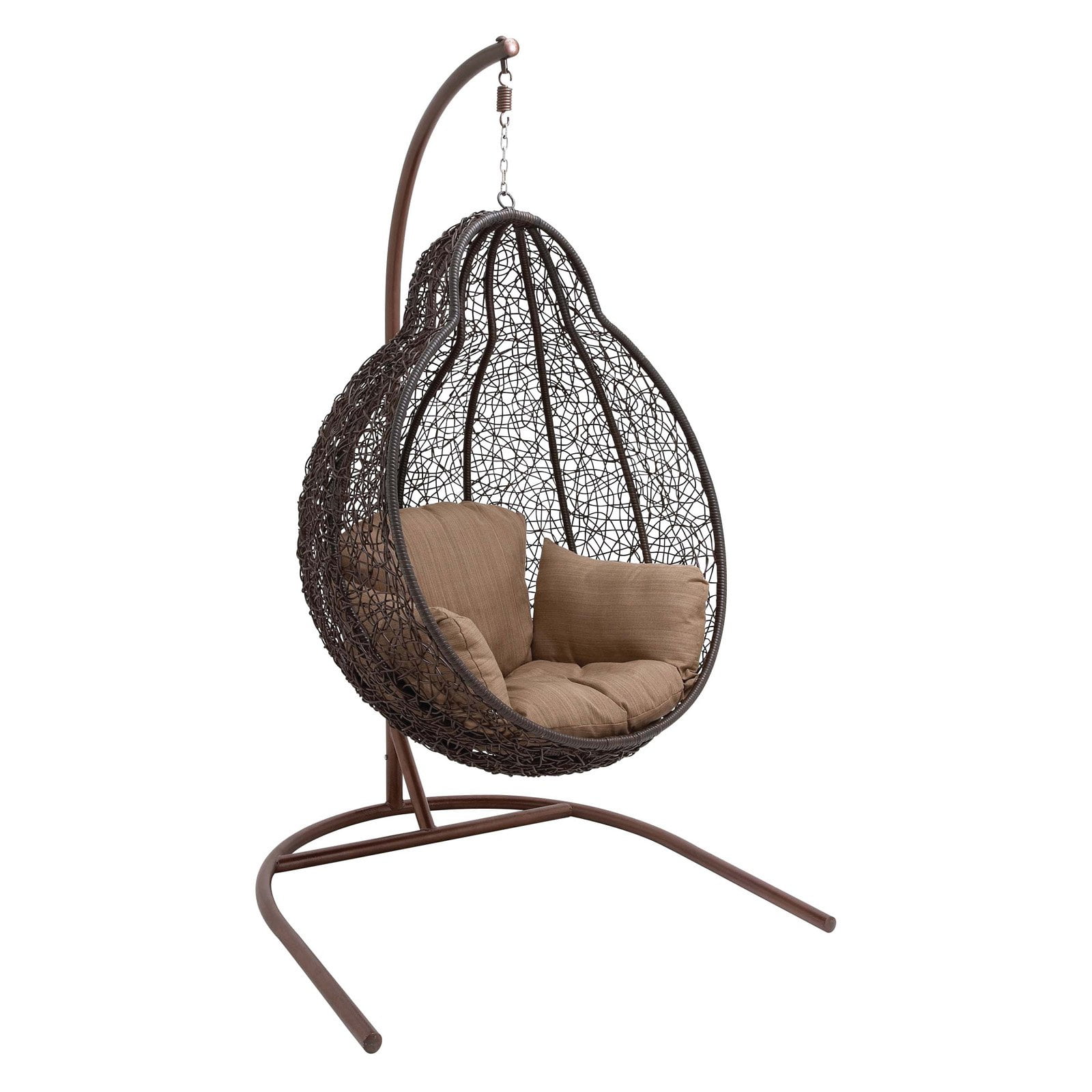Decmode Metal Polyethylene Rattan Pod Chair Multi Color Com