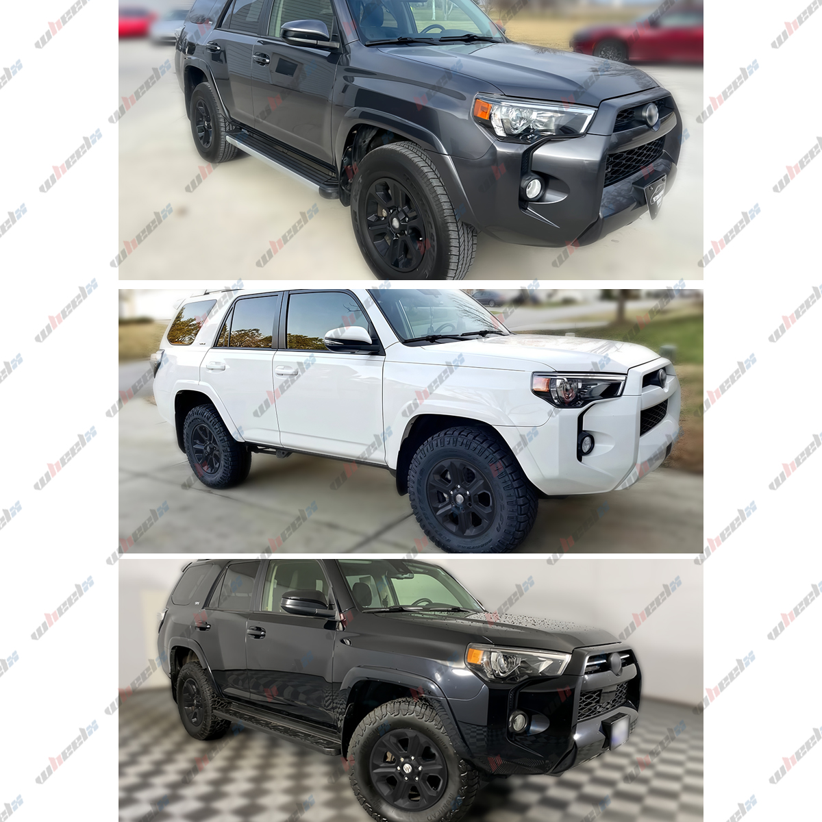 17 inch Hubcap Wheel Skin Covers Compatible with 2014-2024 Toyota 4Runner SR5, Durable ABS Plastic Rim Covers (Set of 4), Fit for Standard Wheels - Snap On Tire Cover Replacement (Matte Black)