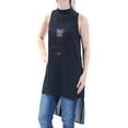 thumbnail image 2 of BAR III Womens Black Embroidered Eyelet Sleeveless Hi-Lo Top XS, 2 of 3