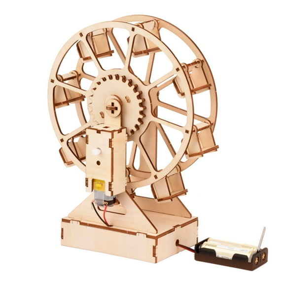 Wooden Craft, Electric Ferris Wheel 3D Wooden Puzzle DIY Assembly Building Craft Model Kit Home Decoration Science Educational Gift for Students Boys Girls Teens Adults to Build