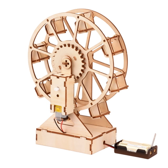 Amdohai Electric Ferris Wheel 3D Wooden Puzzle DIY Assembly Building Craft Model Kit Home Decoration