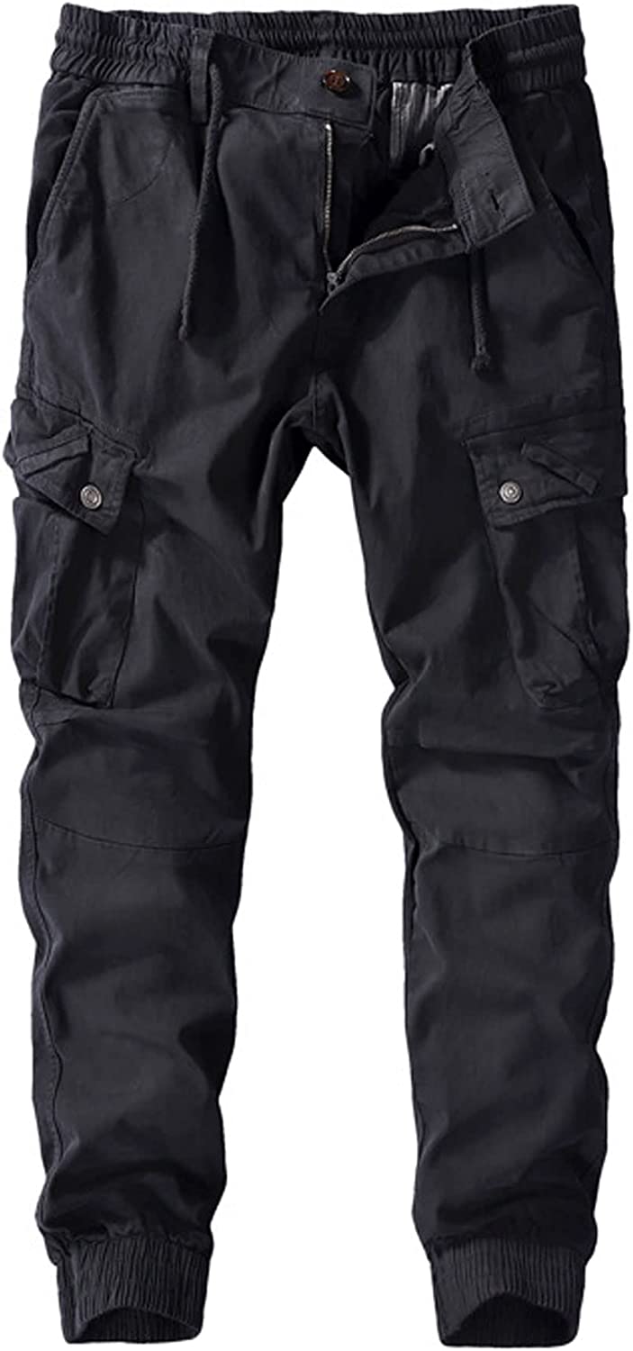 PIKADINGNIS Men Stretch Waist Cargo Pants Work Pants Lightweight