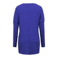 thumbnail image 4 of DYMADE Women's Long Sleeve Round Neck Stitching Ribbed Cuffs Patch Pockets Tunic Blouse Plus Size S-5XL, 4 of 4