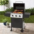 thumbnail image 3 of Expert Grill, 3-Burner Propane Gas Grill with Side Table and Wheels, Black, 3 of 14