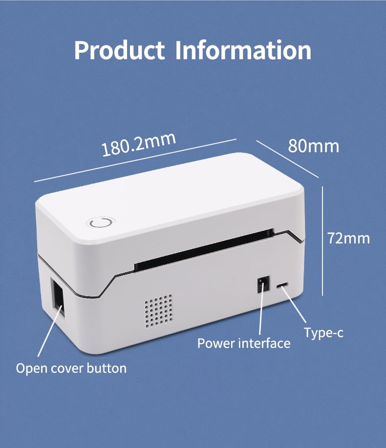 SIHAO Bluetooth Thermal Shipping Label Printer, 4x6 Wireless Label Maker for Small Business and Packages, Compatible with iPhone, Android, Windows, Widely Used for USPS UPS Ebay Amazon Shopify Etsy